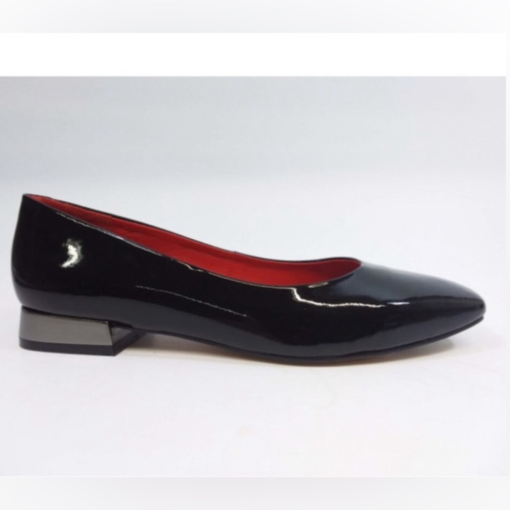 CAPELLI ROSSI Bess Black Patent Leather Flat Designer Shoes Size EU 38
